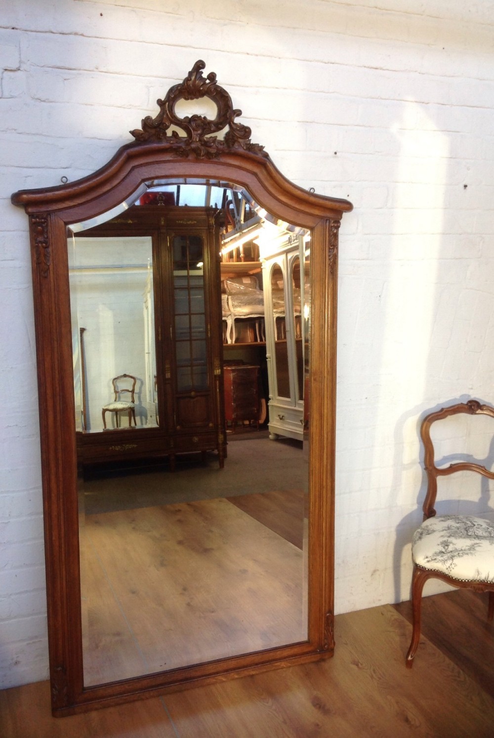 CARVED OAK FRENCH WALL MIRROR View V