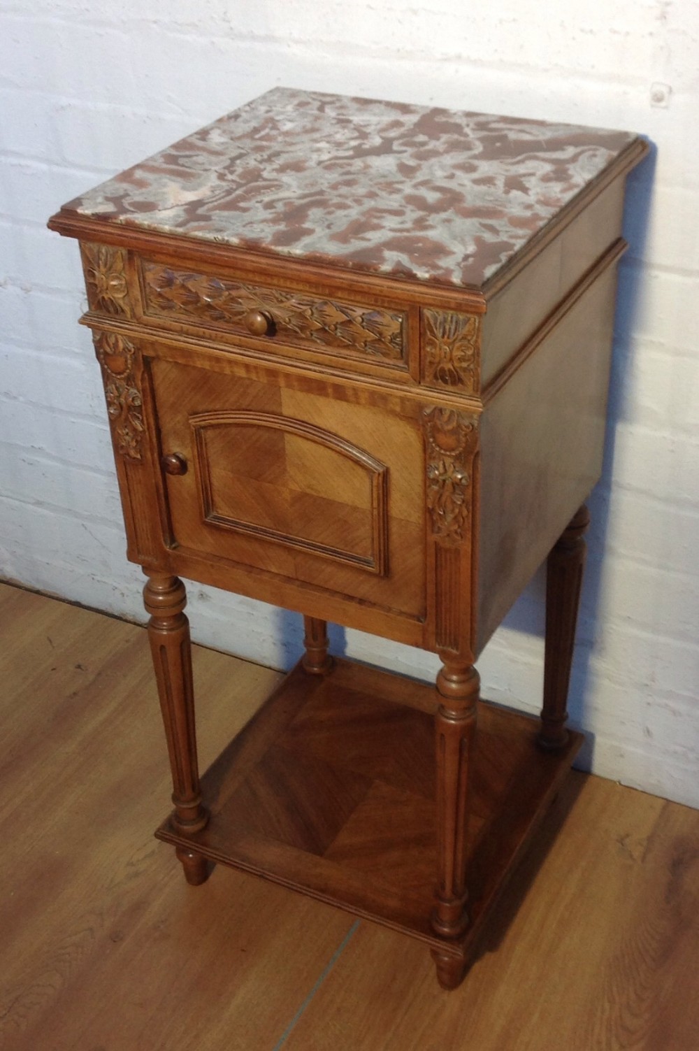 FRENCH WALNUT BEDSIDE CABINET View II