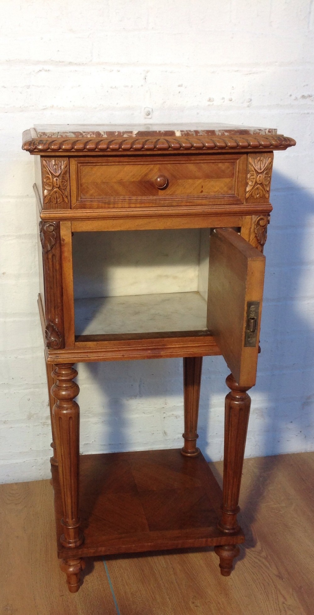 FRENCH WALNUT BEDSIDE CABINET View IV