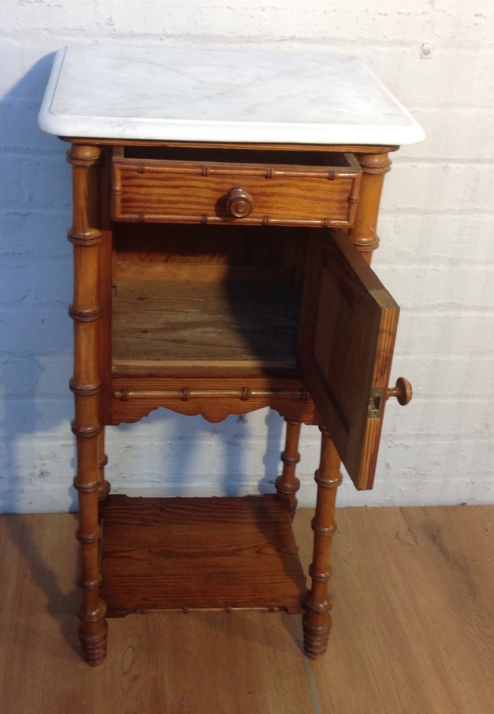 FAUX BAMBOO FRENCH BEDSIDE CABINET View III