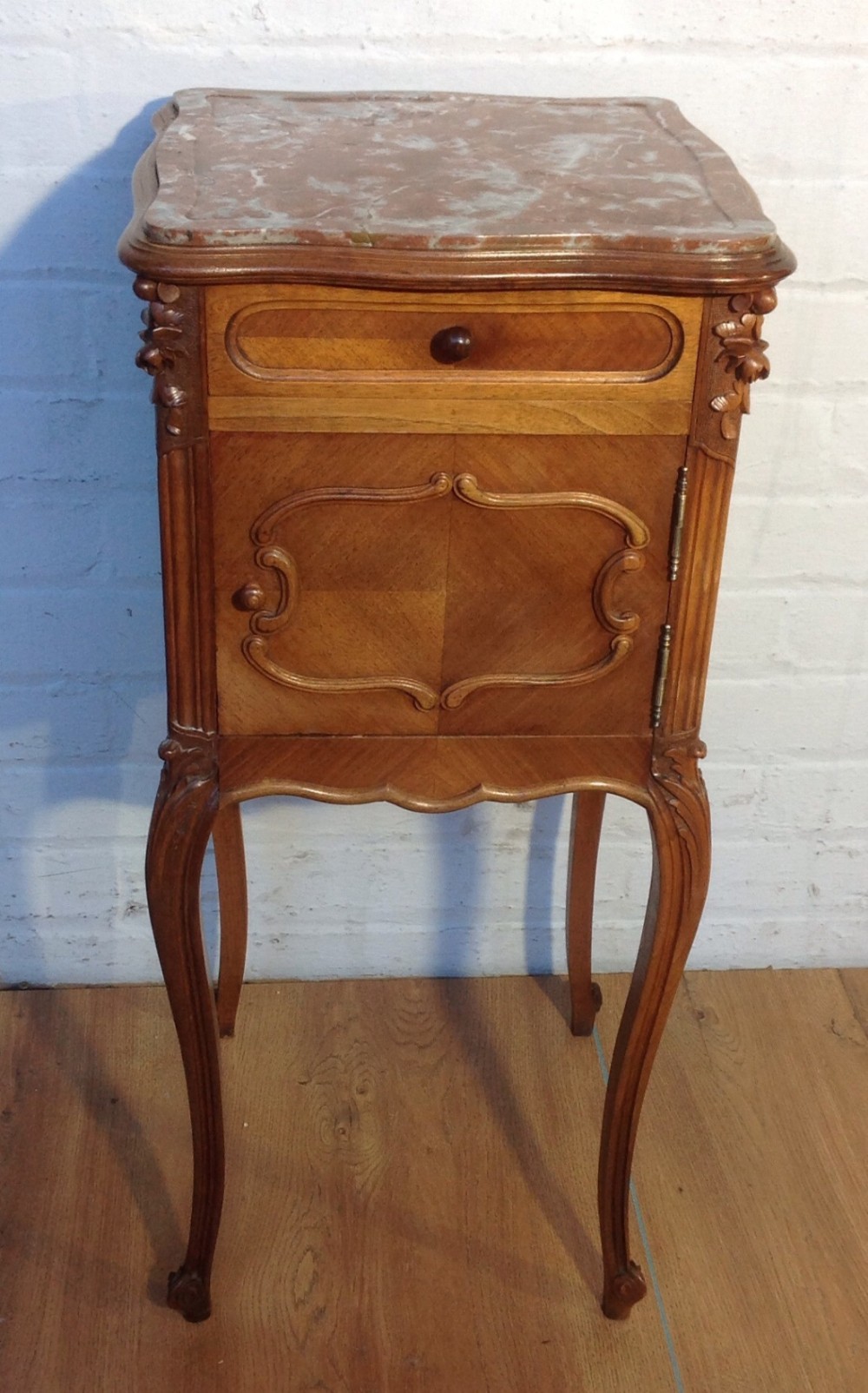FRENCH WALNUT BEDSIDE CABINET View II