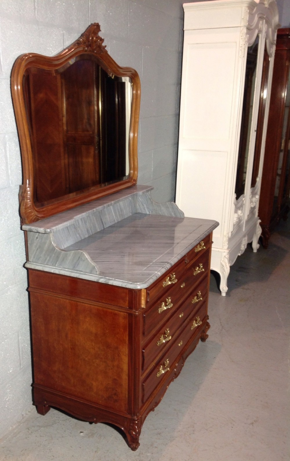 MAHOGANY FRENCH WASHSTAND DRESSING TABLE View XII