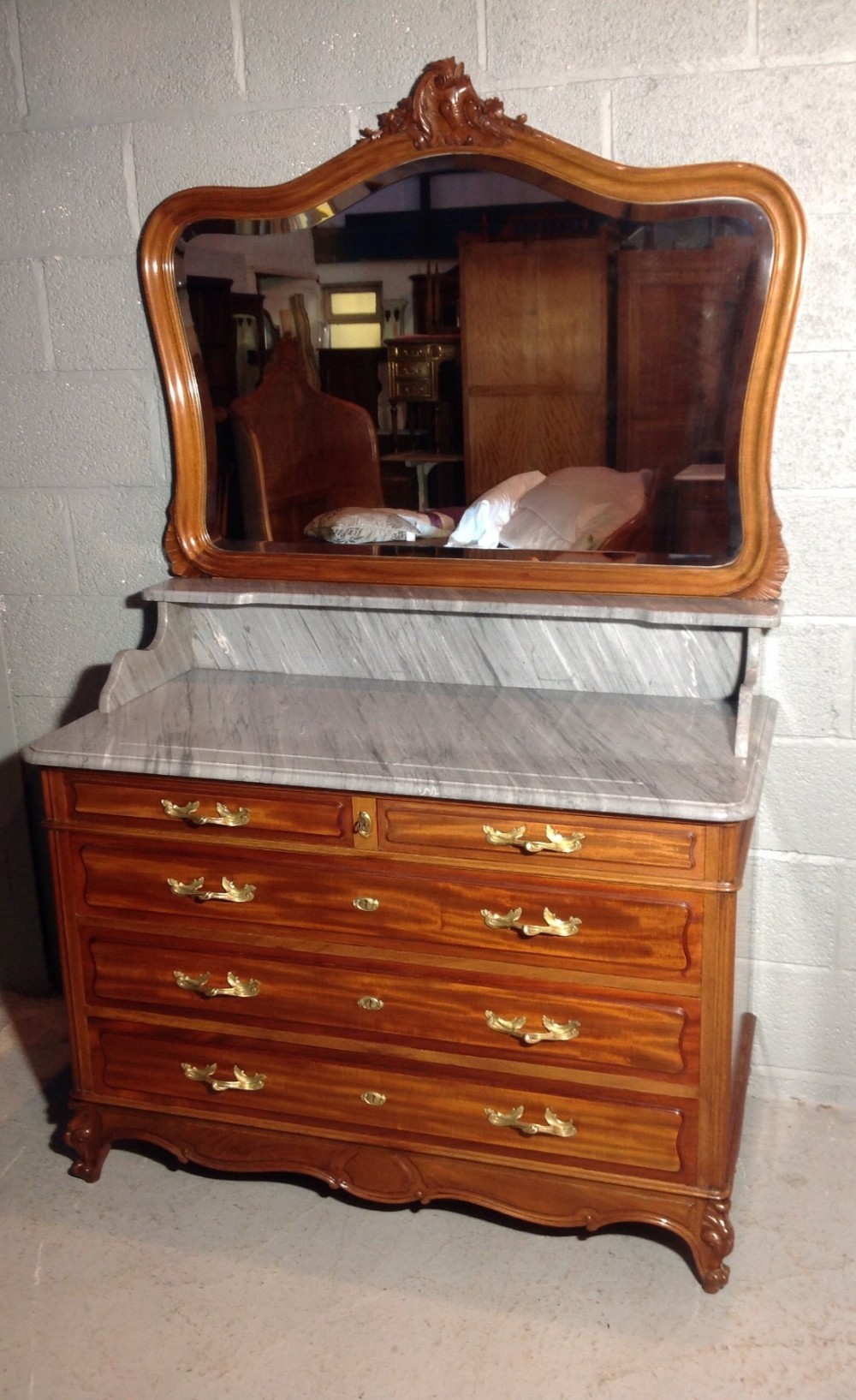 MAHOGANY FRENCH WASHSTAND DRESSING TABLE View XIII