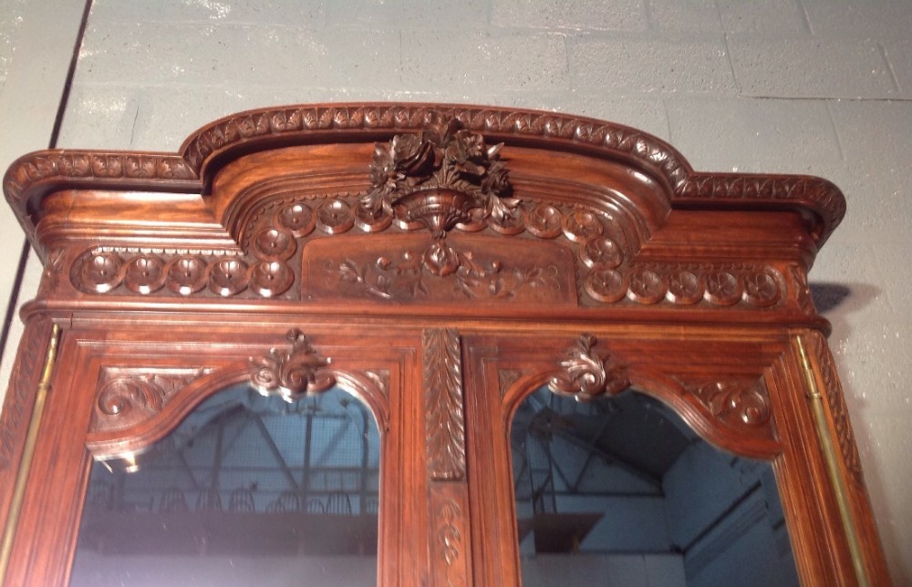 CARVED WALNUT FRENCH ARMOIRE View IV