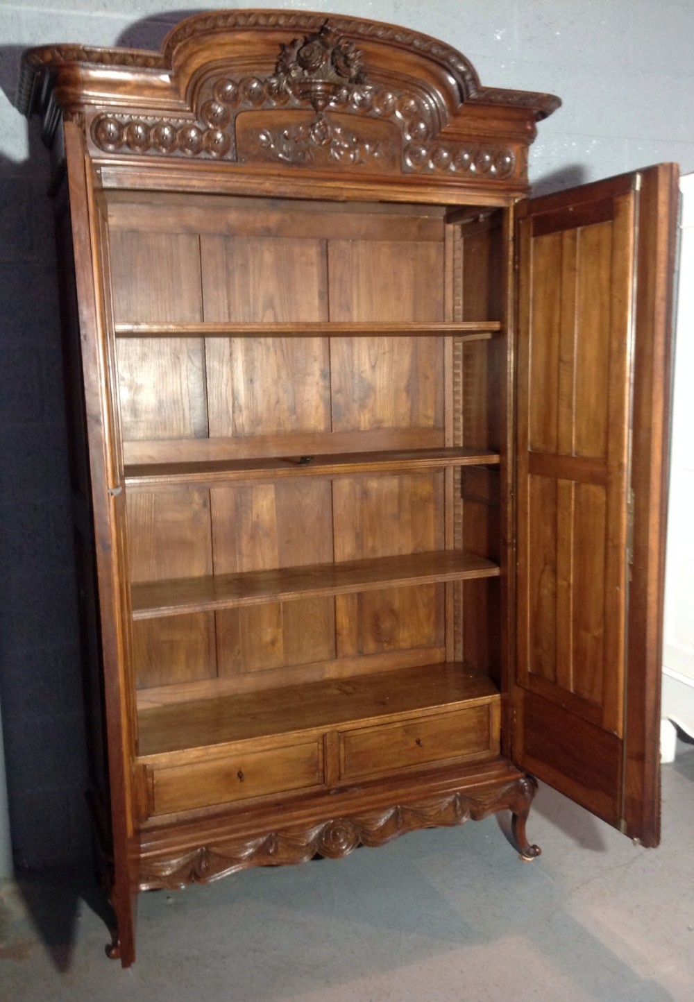 CARVED WALNUT FRENCH ARMOIRE View IX