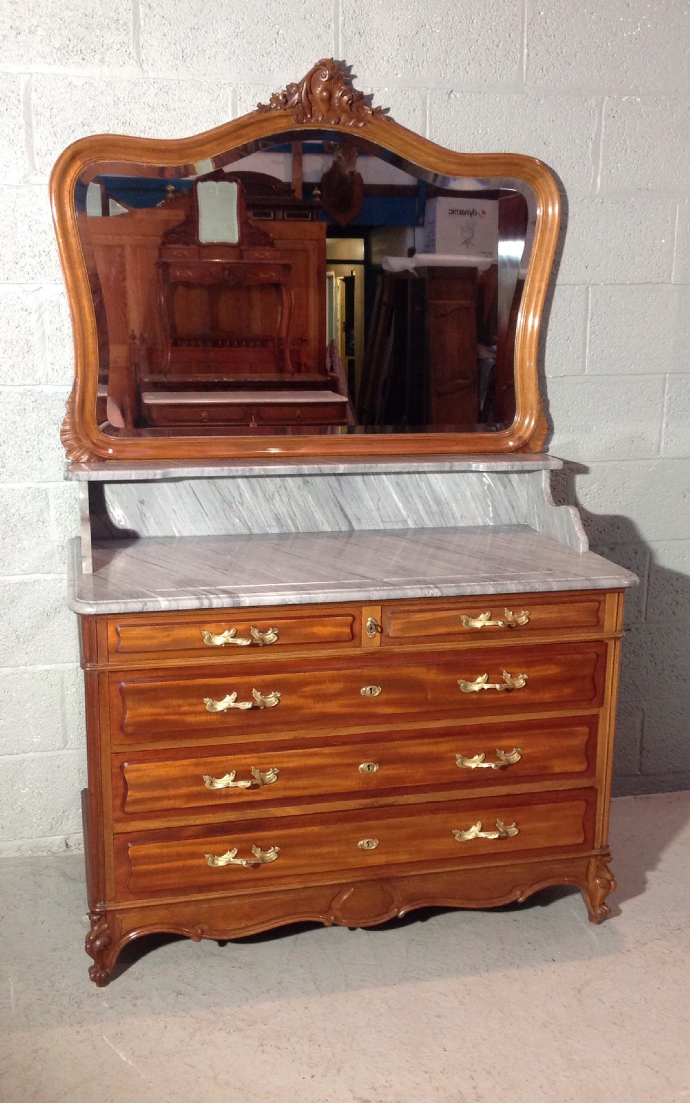 MAHOGANY FRENCH WASHSTAND DRESSING TABLE View XV