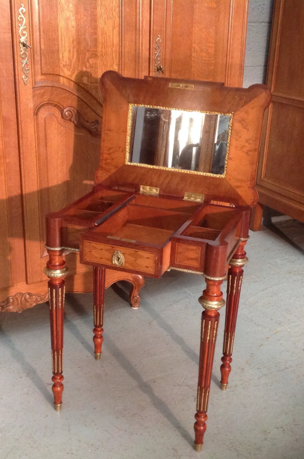 FRENCH INLAID MARQUETRY WORK TABLE View XIII