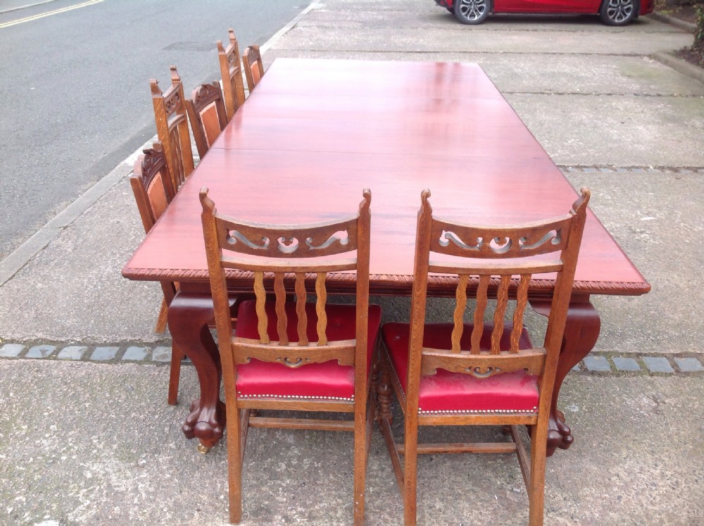 LARGE 14 SEATER MAHOGANY DINING TABLE View VII