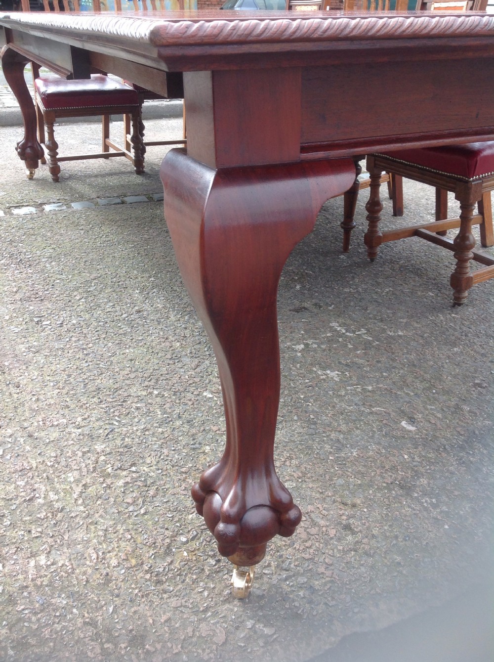 LARGE 14 SEATER MAHOGANY DINING TABLE View X