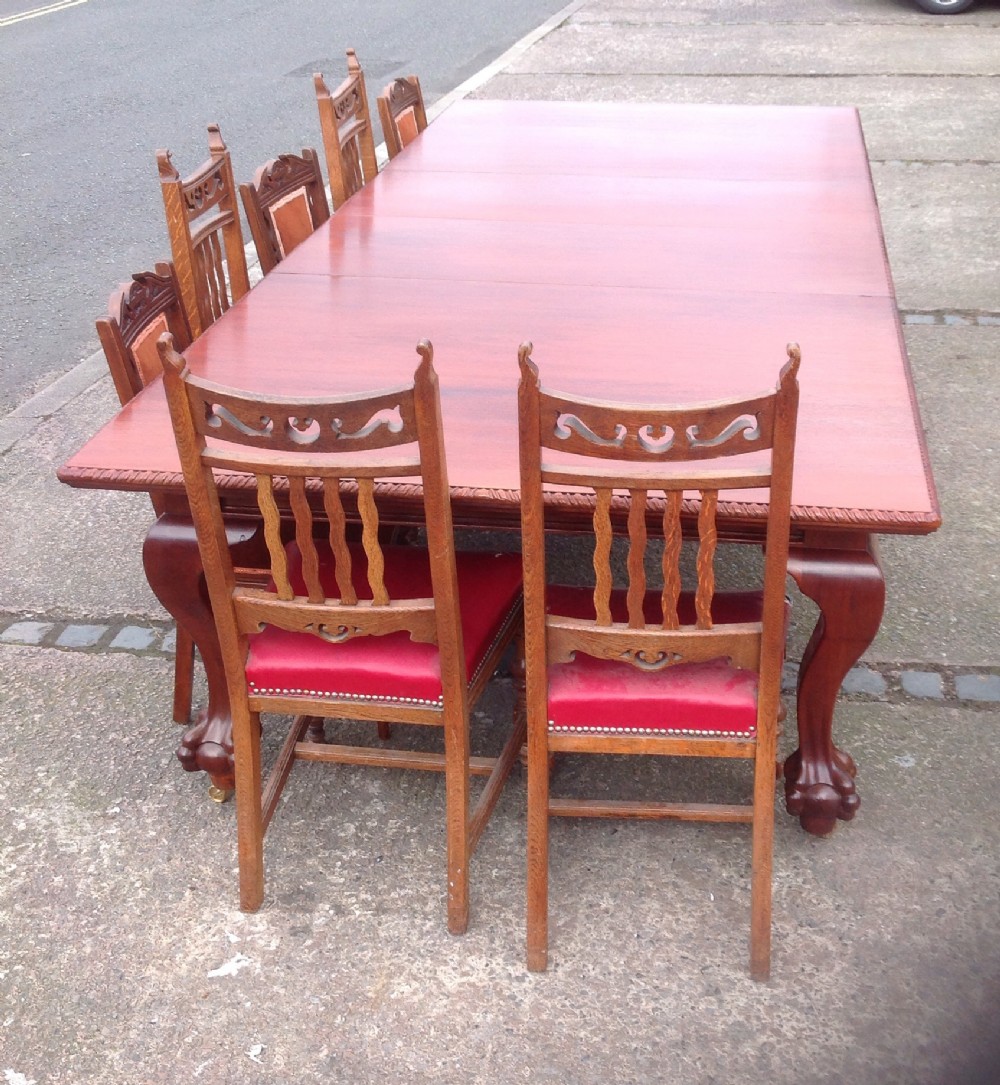 LARGE 14 SEATER MAHOGANY DINING TABLE View XII