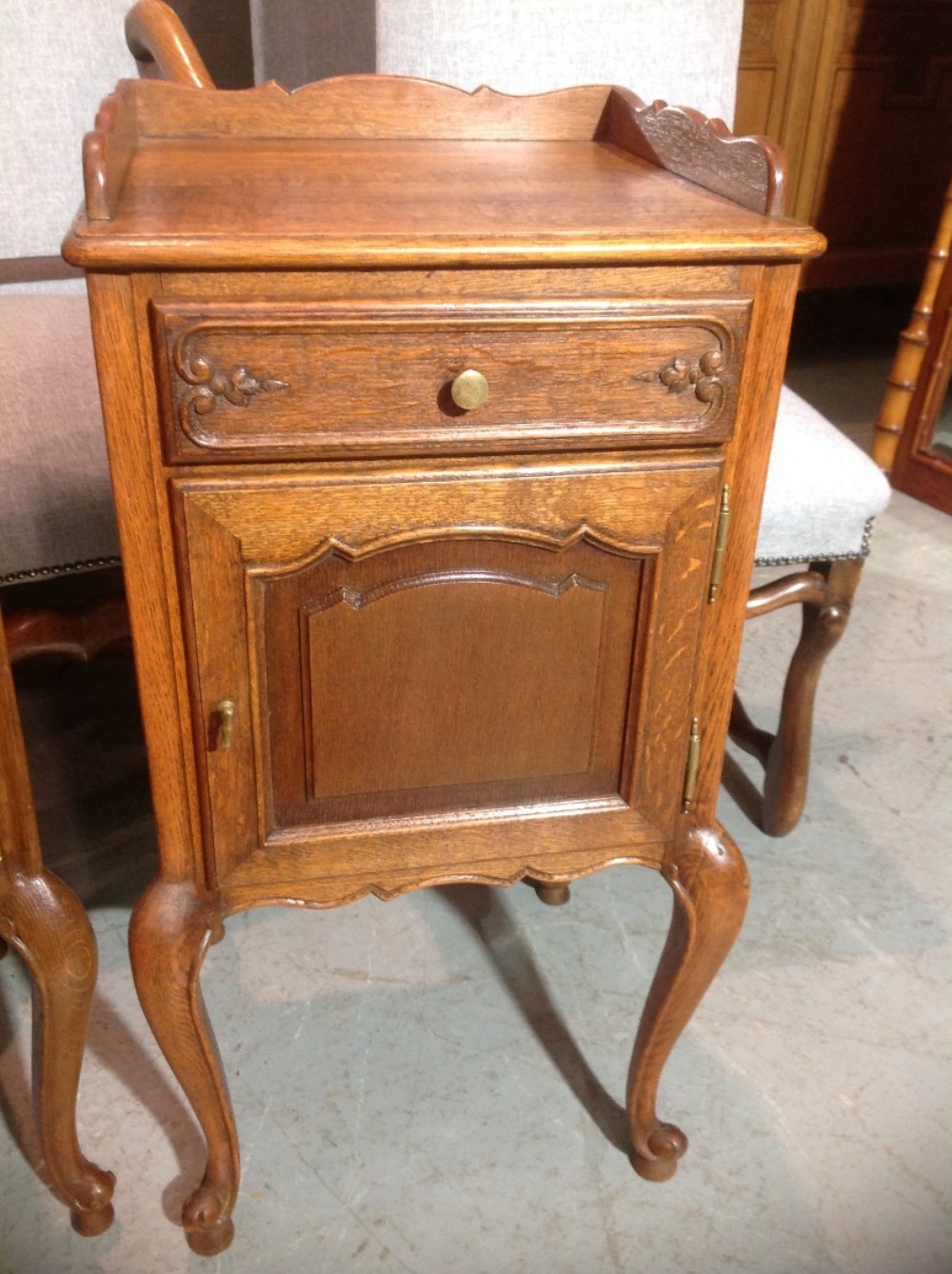 PAIR OF FRENCH OAK BEDSIDE CABINETS View V