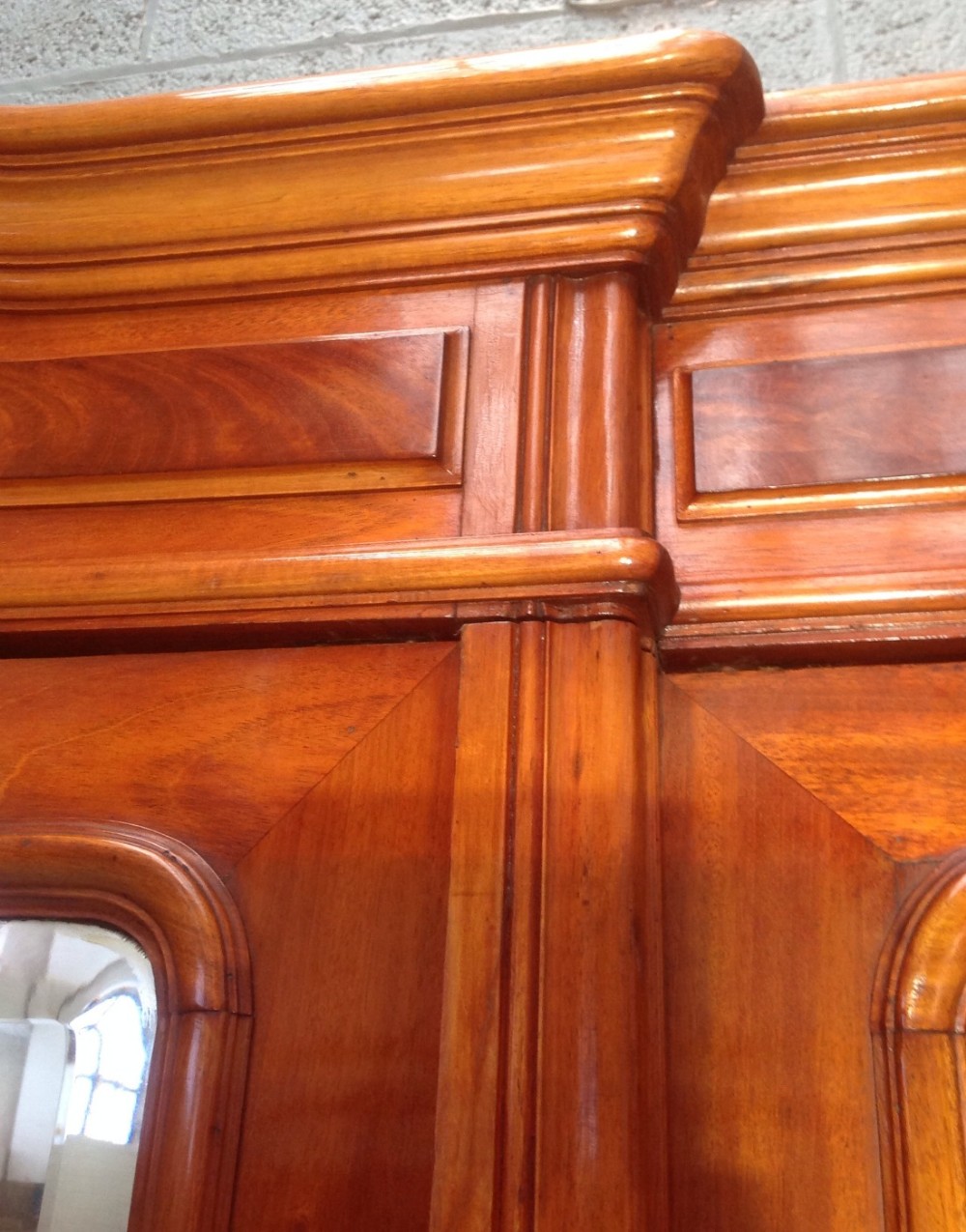 LARGE FRENCH MAHOGANY BREAKFRONT ARMOIRE View V