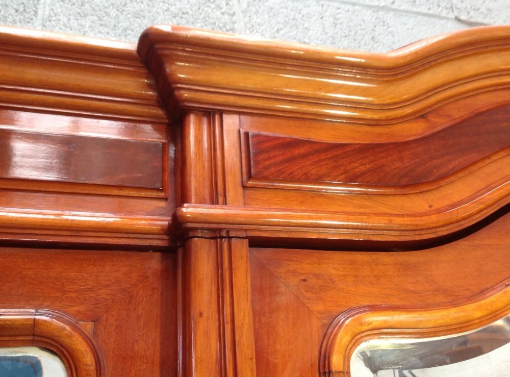 LARGE FRENCH MAHOGANY BREAKFRONT ARMOIRE View VI