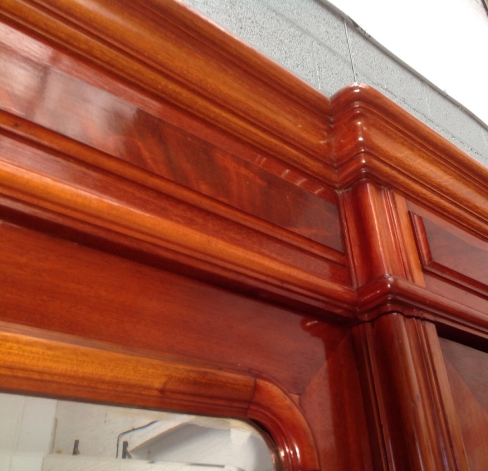 LARGE FRENCH MAHOGANY BREAKFRONT ARMOIRE View XIV