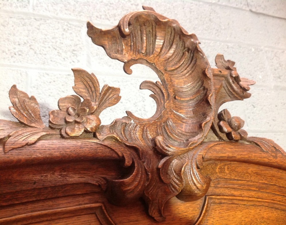 CARVED OAK TRIPLE FRENCH BREAKFRONT ARMOIRE View XIII