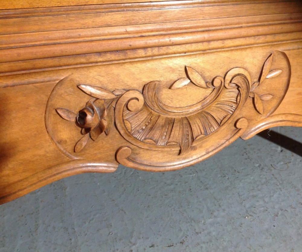 CARVED TRIPLE WALNUT FRENCH ARMOIRE View IX