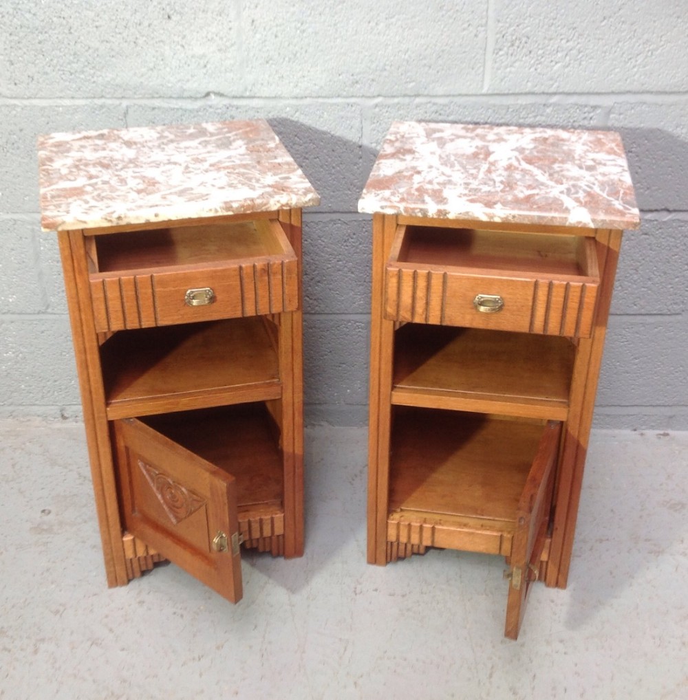 PAIR OF FRENCH OAK ART DECO BEDSIDE CABINETS View IV