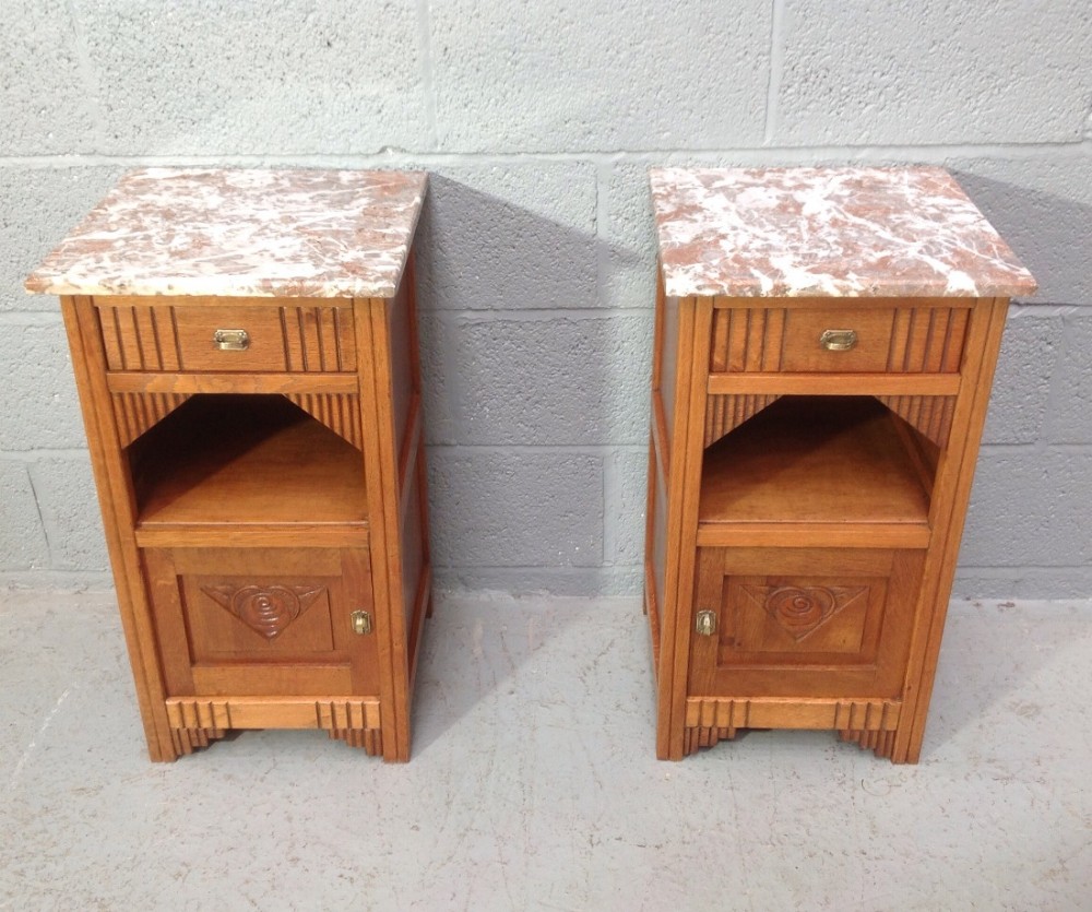 PAIR OF FRENCH OAK ART DECO BEDSIDE CABINETS View VII