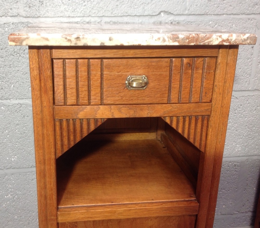 PAIR OF FRENCH OAK ART DECO BEDSIDE CABINETS View X