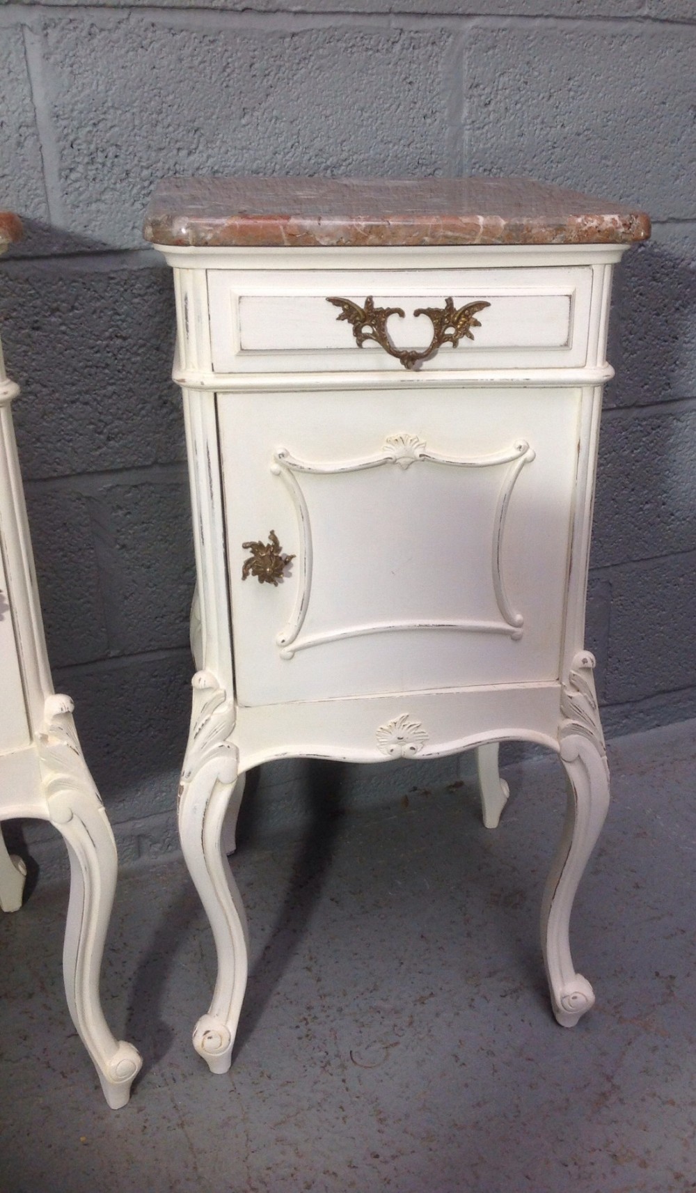 PAIR OF FRENCH PAINTED BEDSIDE CABINETS View VIII