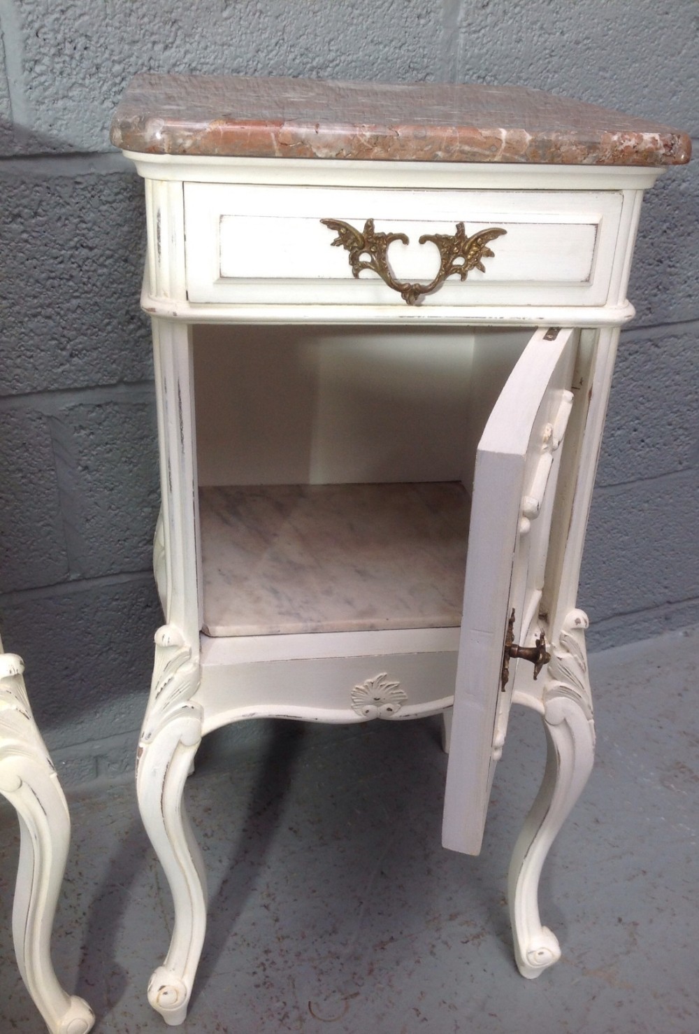 PAIR OF FRENCH PAINTED BEDSIDE CABINETS View IX