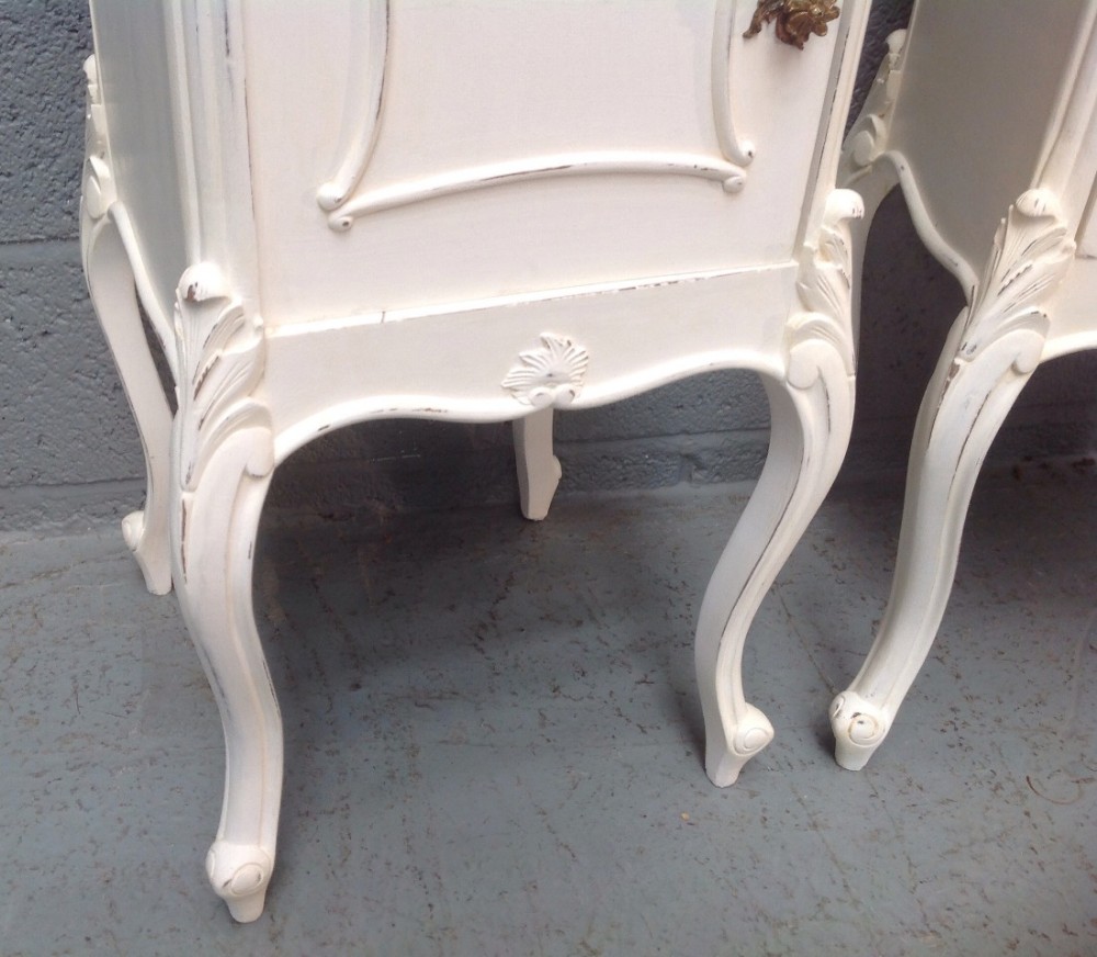 PAIR OF FRENCH PAINTED BEDSIDE CABINETS View XI