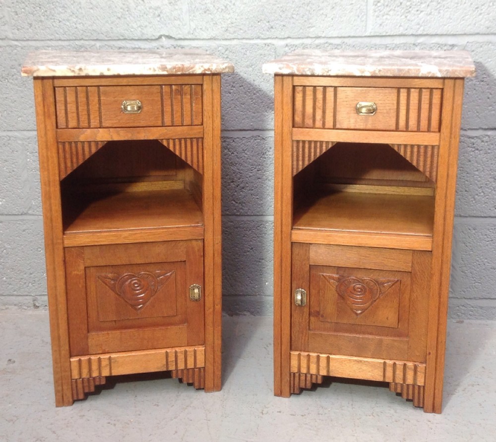 PAIR OF FRENCH OAK ART DECO BEDSIDE CABINETS View XIV