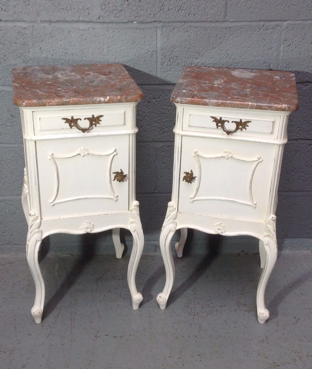 PAIR OF FRENCH PAINTED BEDSIDE CABINETS View XIII