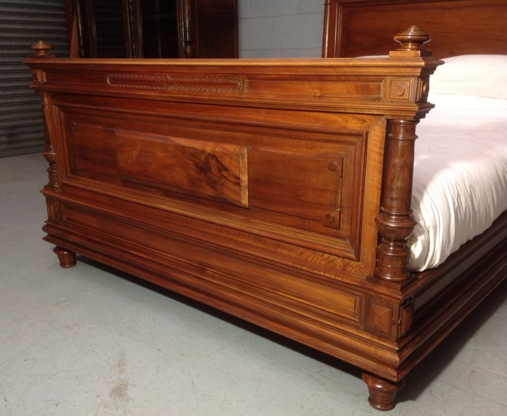 OUTSTANDING FRENCH WALNUT SUPER KINGSIZE BED  View VI