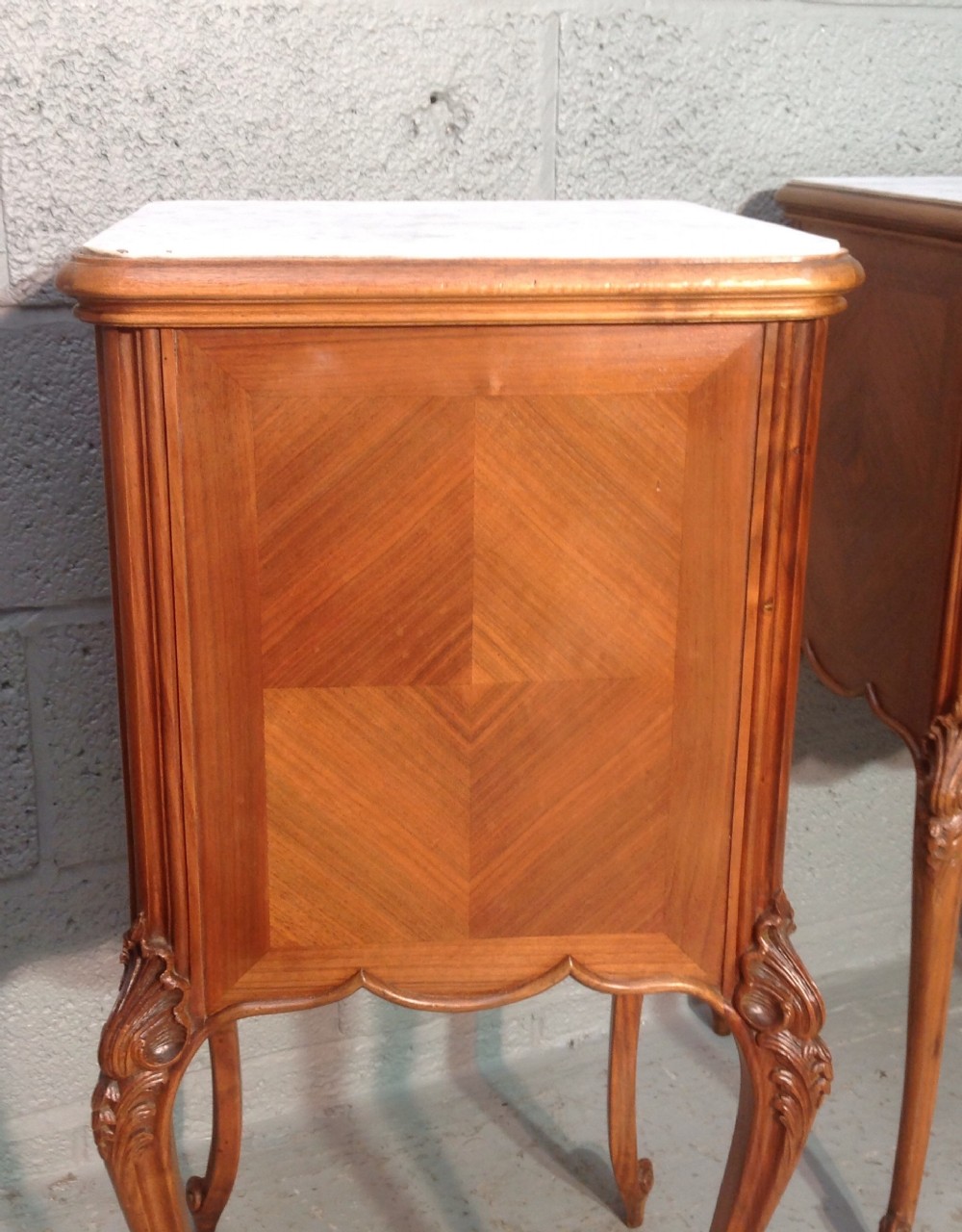 PAIR OF FRENCH WALNUT BEDSIDE CABINETS View VI