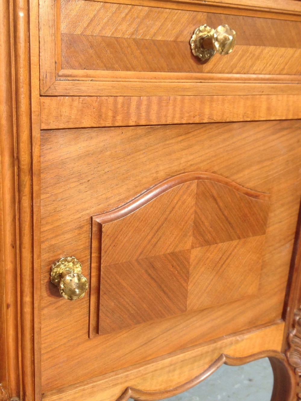 PAIR OF FRENCH WALNUT BEDSIDE CABINETS View X