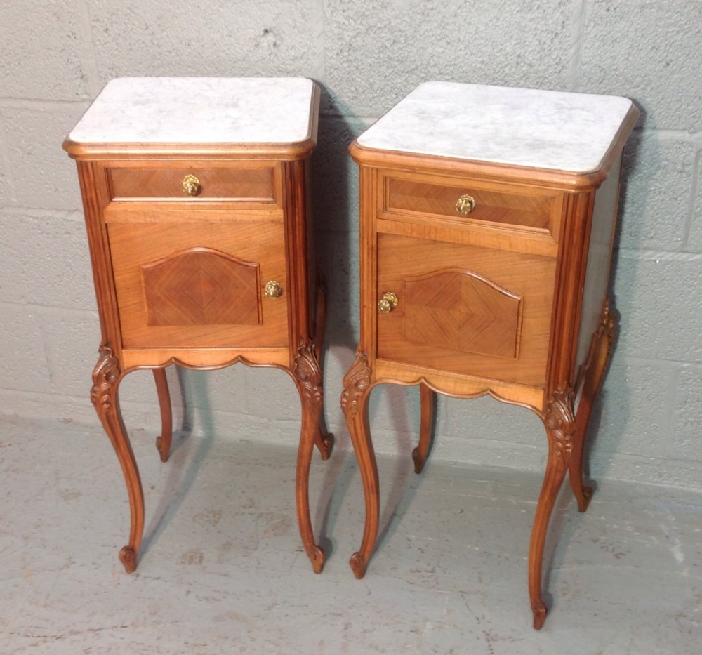 PAIR OF FRENCH WALNUT BEDSIDE CABINETS View XI