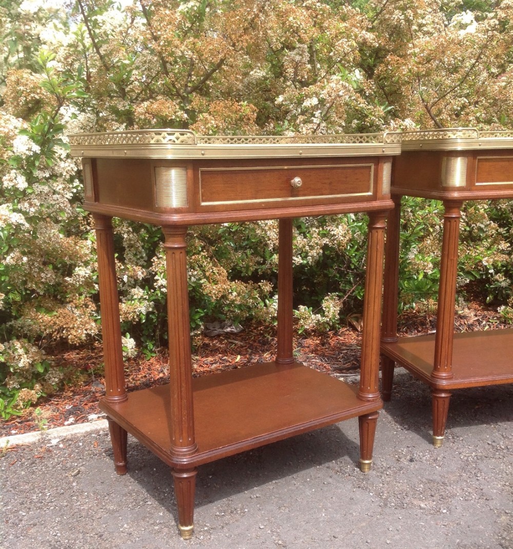PAIR OF FRENCH MAHOGANY AND BRASS BEDSIDE CABINETS View IV