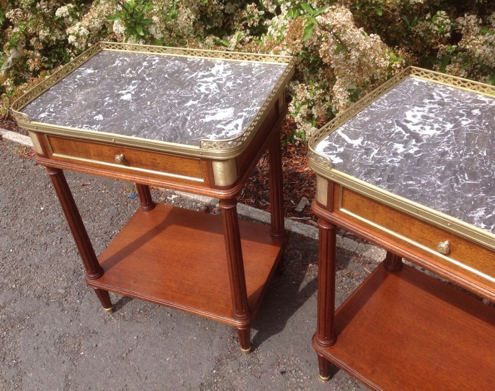 PAIR OF FRENCH MAHOGANY AND BRASS BEDSIDE CABINETS View VI
