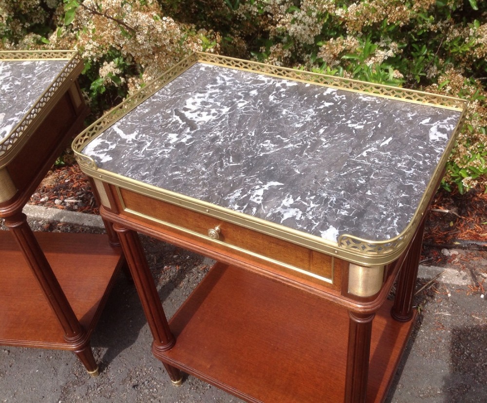PAIR OF FRENCH MAHOGANY AND BRASS BEDSIDE CABINETS View VII