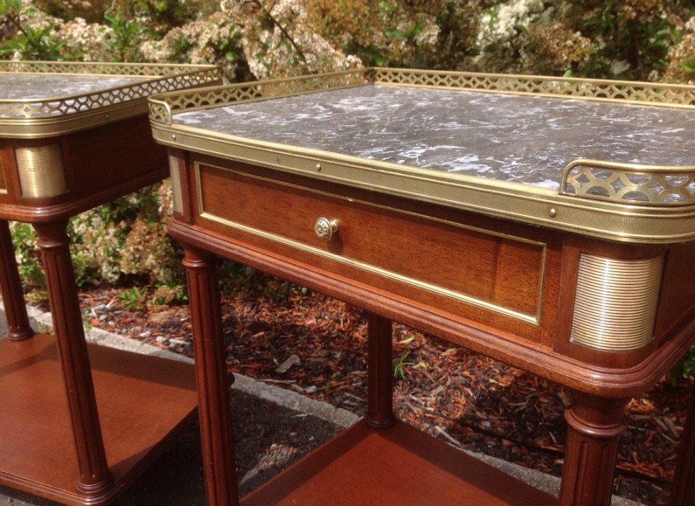 PAIR OF FRENCH MAHOGANY AND BRASS BEDSIDE CABINETS View VIII