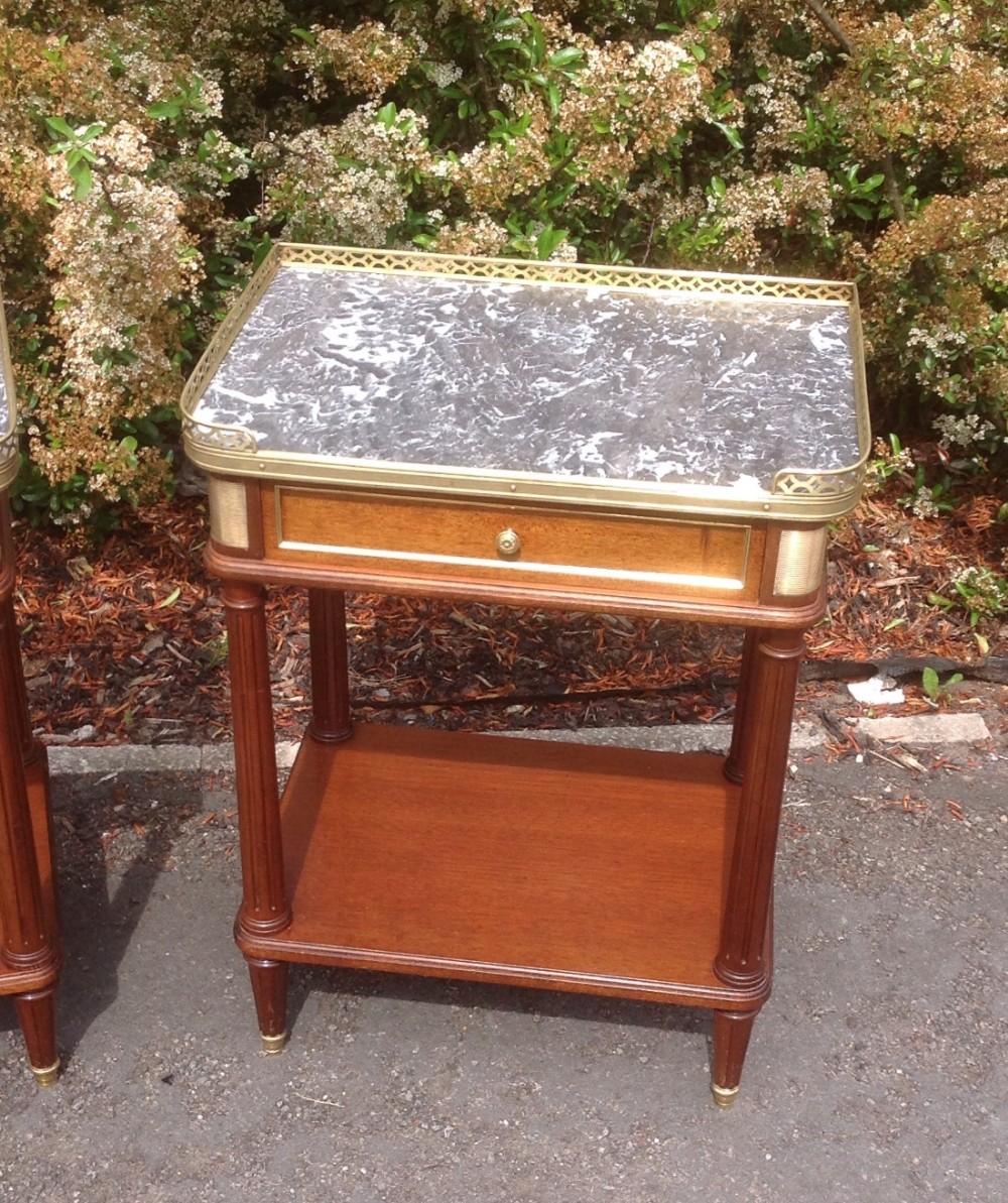 PAIR OF FRENCH MAHOGANY AND BRASS BEDSIDE CABINETS View IX