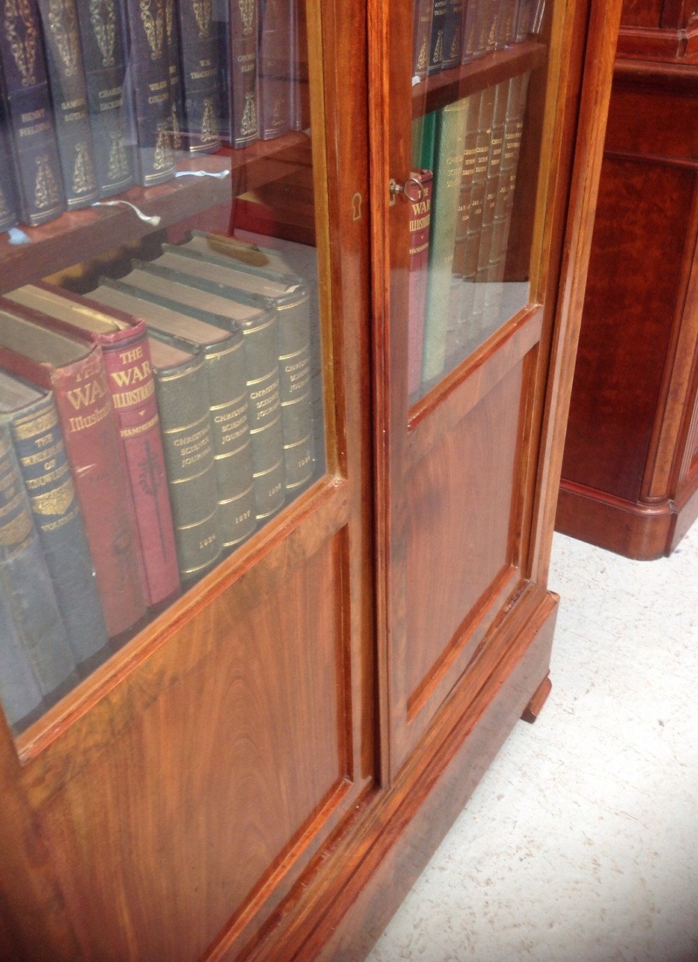FRENCH MAHOGANY GLAZED BOOKCASE View V