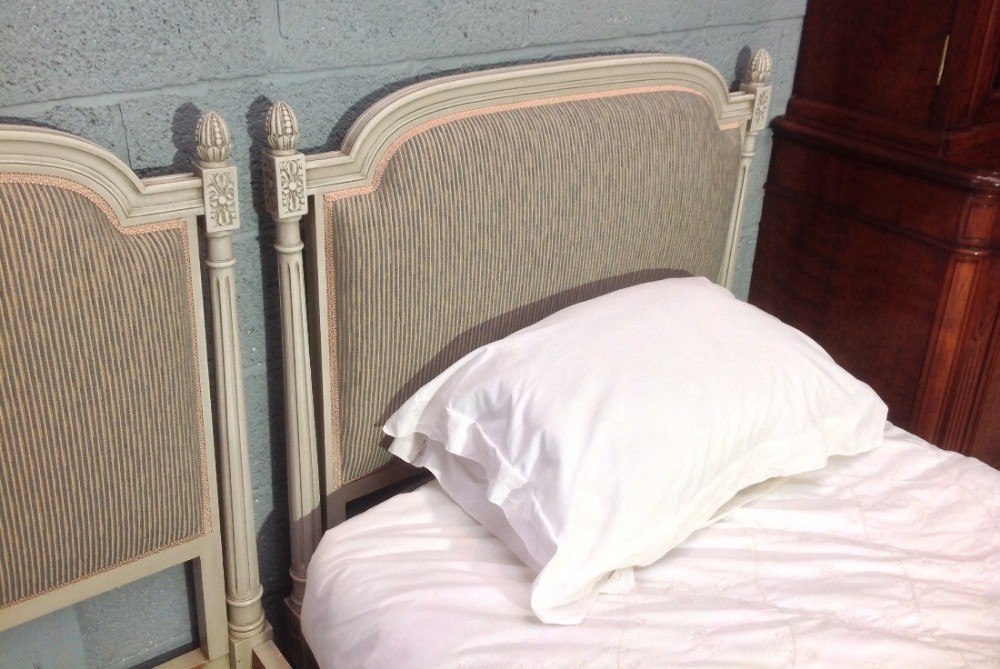 PAIR OF FRENCH UPHOLSTERED SINGLE BEDS View VIII