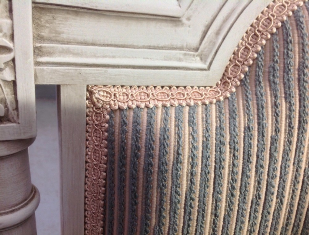 PAIR OF FRENCH UPHOLSTERED SINGLE BEDS View X