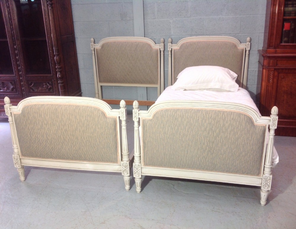 PAIR OF FRENCH UPHOLSTERED SINGLE BEDS View XII