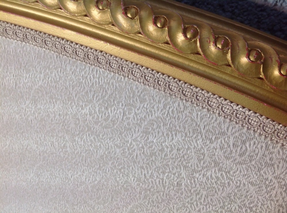 FRENCH GILT KING SIZE UPHOLSTERED BED View VIII