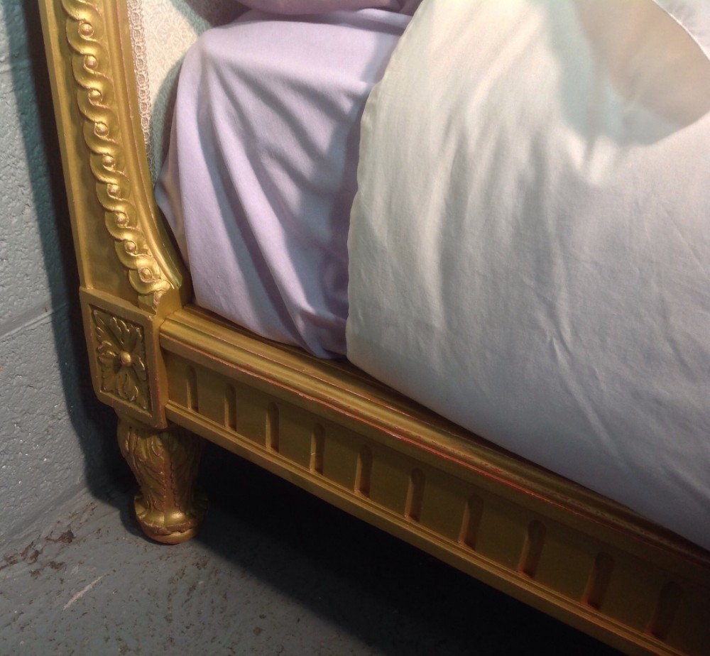 FRENCH GILT KING SIZE UPHOLSTERED BED View IX