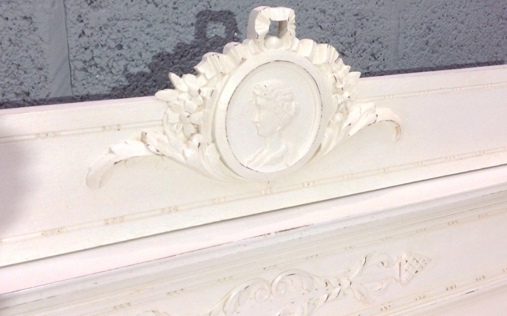 CARVED OAK FRENCH OAK PAINTED BED View V