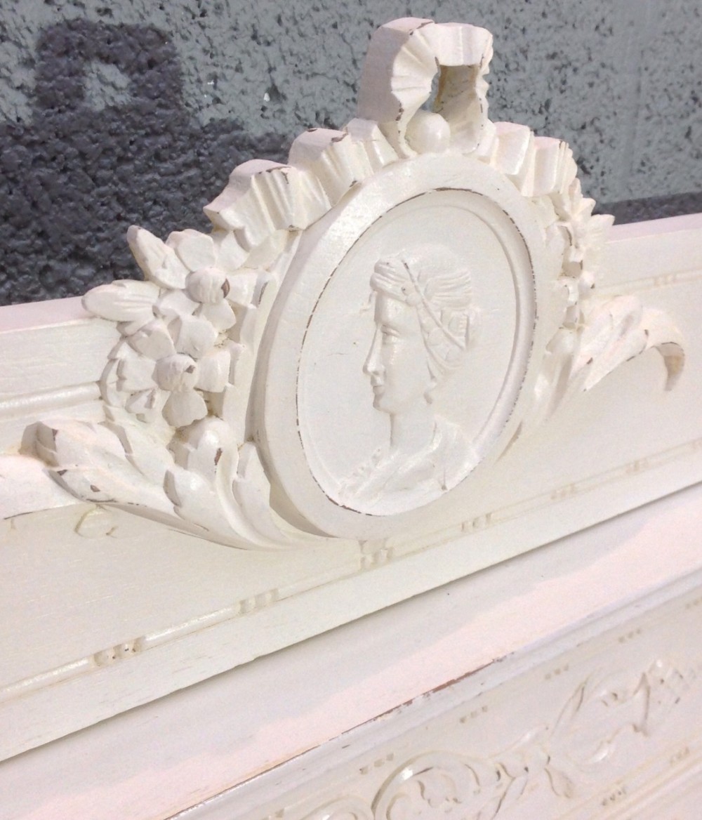 CARVED OAK FRENCH OAK PAINTED BED View XII