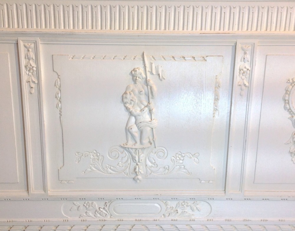CARVED OAK FRENCH OAK PAINTED BED View XIII