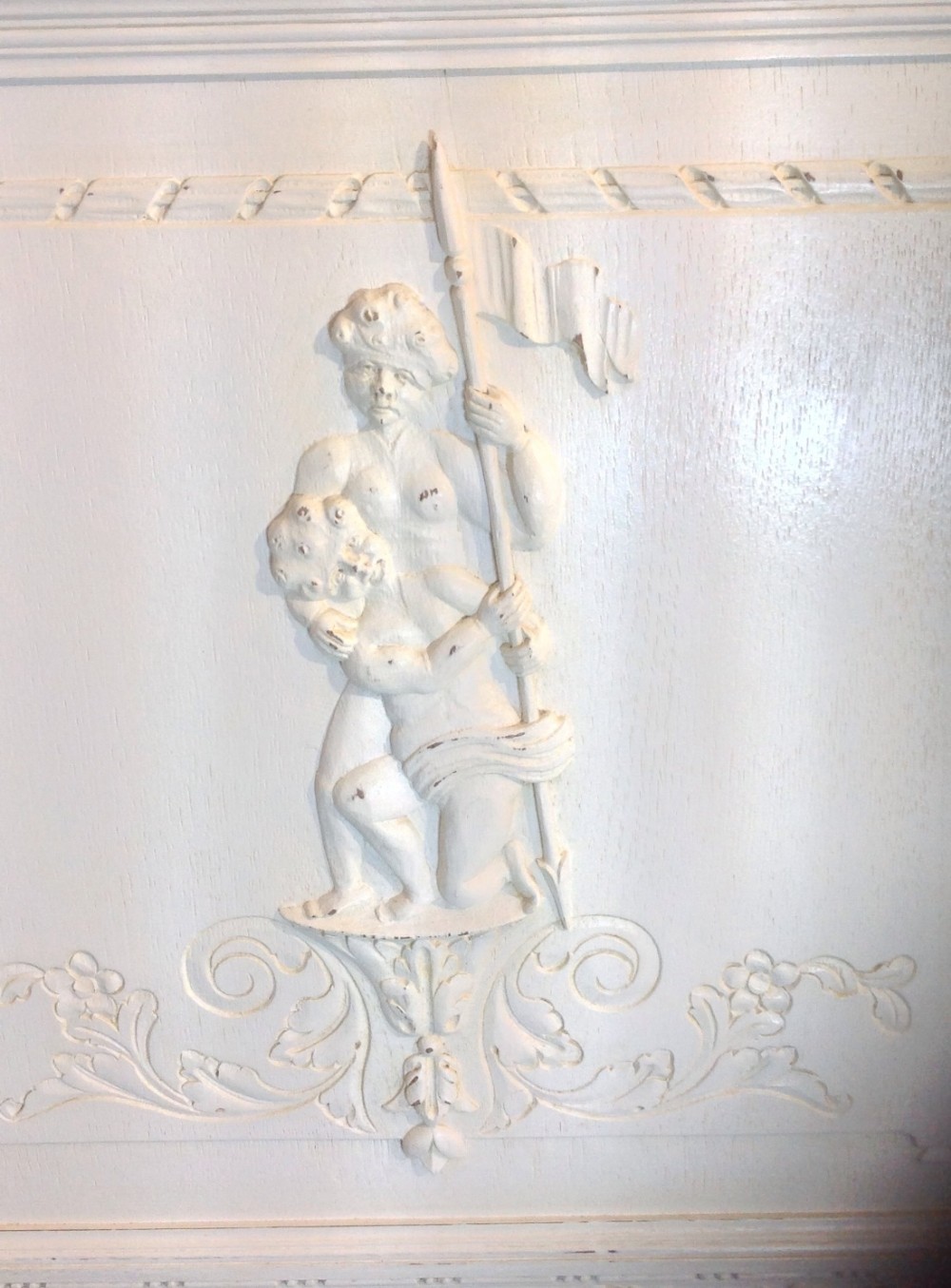 CARVED OAK FRENCH OAK PAINTED BED View XIV