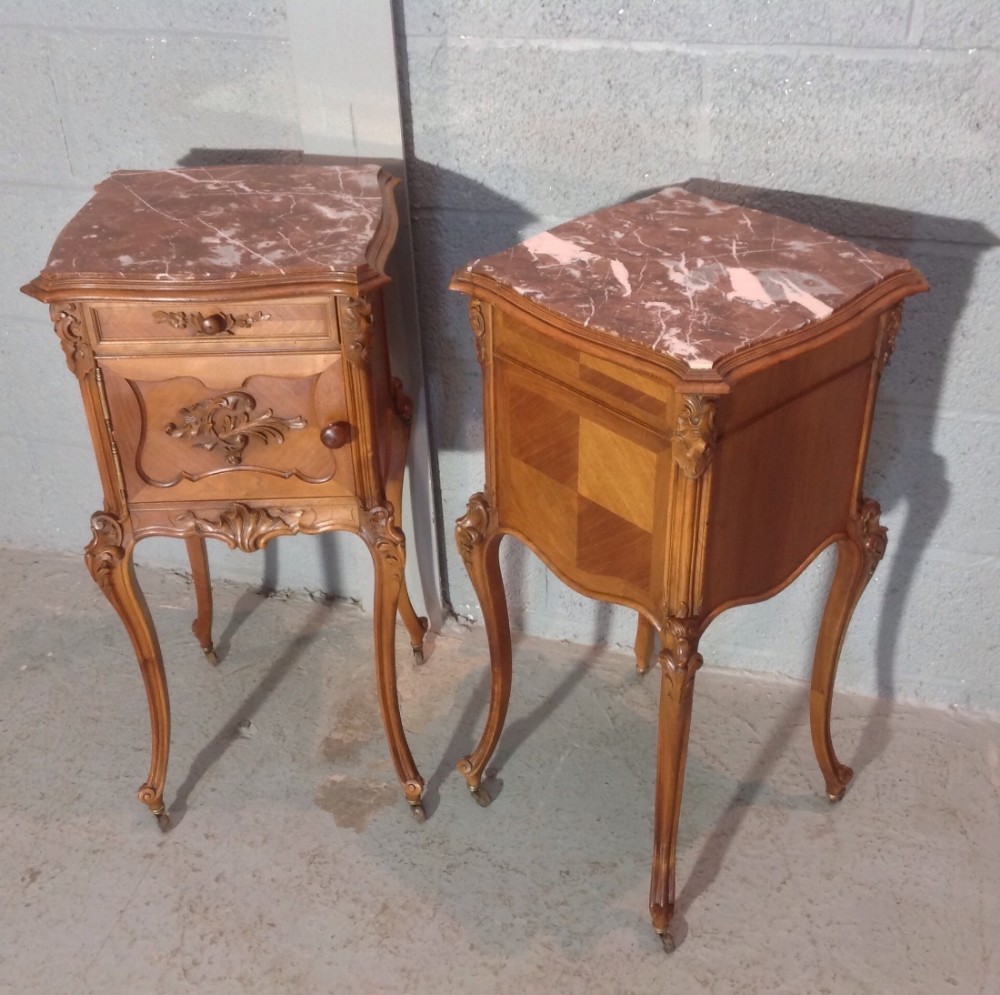 PAIR OF FRENCH WALNUT BEDSIDE CABINETS View VII