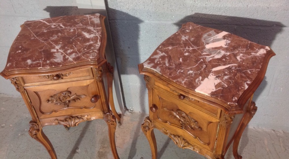 PAIR OF FRENCH WALNUT BEDSIDE CABINETS View VIII