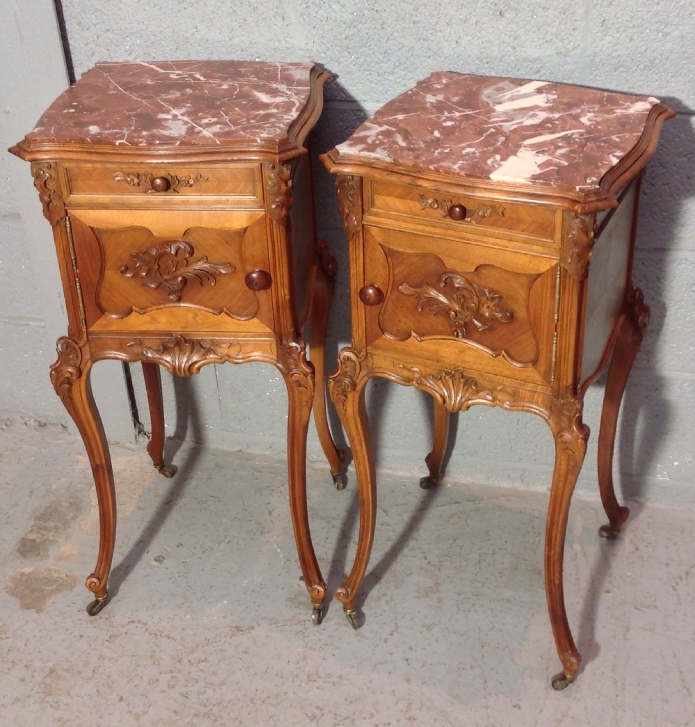 PAIR OF FRENCH WALNUT BEDSIDE CABINETS View XIV